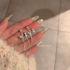 Silver Bow Stud Earrings