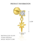 E4649-Yellow Gold/Single / 925 Silver