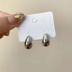 88# silver drop-shaped earrings