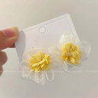 Gentle Daisy Fabric Flower Earrings