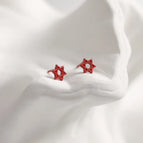 Red Six-pointed Star/1 Pair