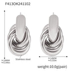 F413-Steel Earrings Ke64633-K