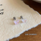 Wsq2 Light Pink Spiral Stud Earrings