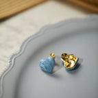 Blue Mosquito Coil Ear Clips Pair [Real Gold Plating]