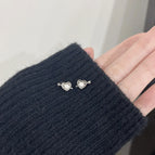 Heart-shaped Earrings/925 Silver Needle Pair S1369