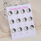 Gossip Dripping Stud Earrings 75 / Silver / 6 Pairs/Card