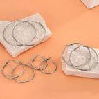 Silver / 30/40/50/60mm 4 Pairs Set