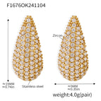 F1676-Gold White Zircon Earrings