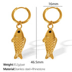 Eh834 Black Diamond Gold Earrings