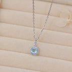 A blue zircon clavicle chain