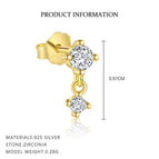 E4822-Yellow Gold/Single round / 925 Silver