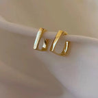 Gold Square Stud Earrings