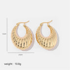 Gold / Oval Twill Earrings