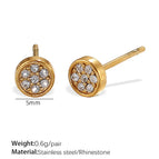 Eh897weg White Diamond Gold Stud Earrings