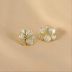 Gold Flower Earrings / 14K