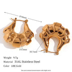 Fan-Shaped Hollow Earrings Gold MS-012