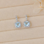 Blue Zircon Stud Earrings