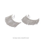 【2969】 Silver Tassel Mosquito Coil Ear Clips