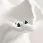 Green Little Hearts/1 Pair