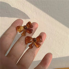 13# Silver Needle-Maillard Bow Stud Earrings