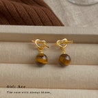 Knot Tiger Eye Stone-Silver Needle