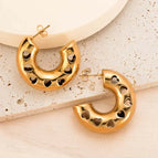 Hollow out Big C Hollow Earrings Gold MS-221
