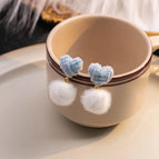 E1679-2/blue Love White Fur Ball