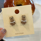 Brown Rabbit Stud Earrings