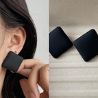0456 Black Square 925 Silver Needle Diameter 2.7cm