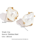 Luxury Baroque Imitation Pearl Earrings-Gold