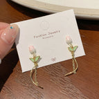Fa1 Dancing Sakura Tassels Earrings