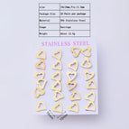 10x10mm / Heart Shape / 12 Pairs/Package