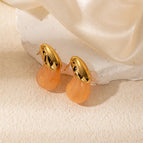 Orange Drop-shaped Earrings
