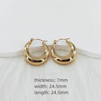 7mm * 24.5mm / Gold / 1 Pair/Package