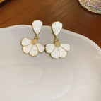 129# Silver Needle-Gold/1.3*1.1cm-White Petals