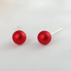 [Red] No. 1 6mm Earrings/With Daisy Ear Plugs