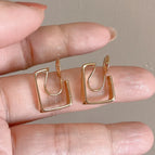 44#Golden Square Mosquito Coil Clip-on Earrings