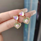 Pink peach love earrings