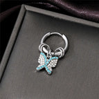 6 Lake Blue White Diamond Butterfly