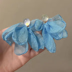 Blue Chiffon Petal Earrings