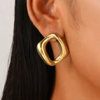 06 18K Real Gold Irregular Square WG1-0310