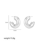 Silver / round Tubular Earrings