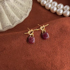 Knotted Geometric Wine Red-Silver Needle
