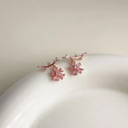 Pink Zircon Flower-Silver Needle