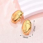 27x19mm (Needle Thickness: 0.7mm) / Free Line Oval Earrings (Gold) / 1 Pair/Package