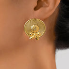 Golden / Small Hat Ear Studs