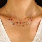 Flowery Colorful Zircon Necklace 4359