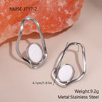 NMSE-J717-2 Steel Color Earrings