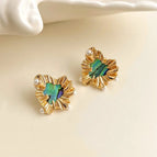 Abalone Heart-Shaped-Silver Needle