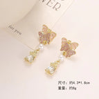 001-Double Butterfly Dripping Oil Fringed Zircon
